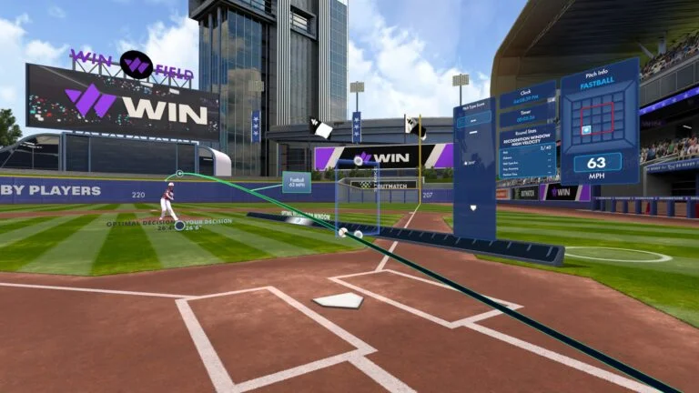 Image from inside WIN Reality's VR baseball training platform